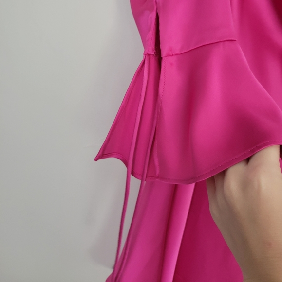 Zara pink satin mini dress with cut out detail - Picture 6 of 8